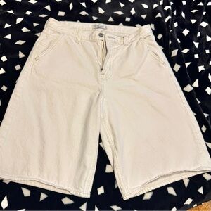 Abercrombie & Fitch Cream Jean Shorts Slouchy Fit